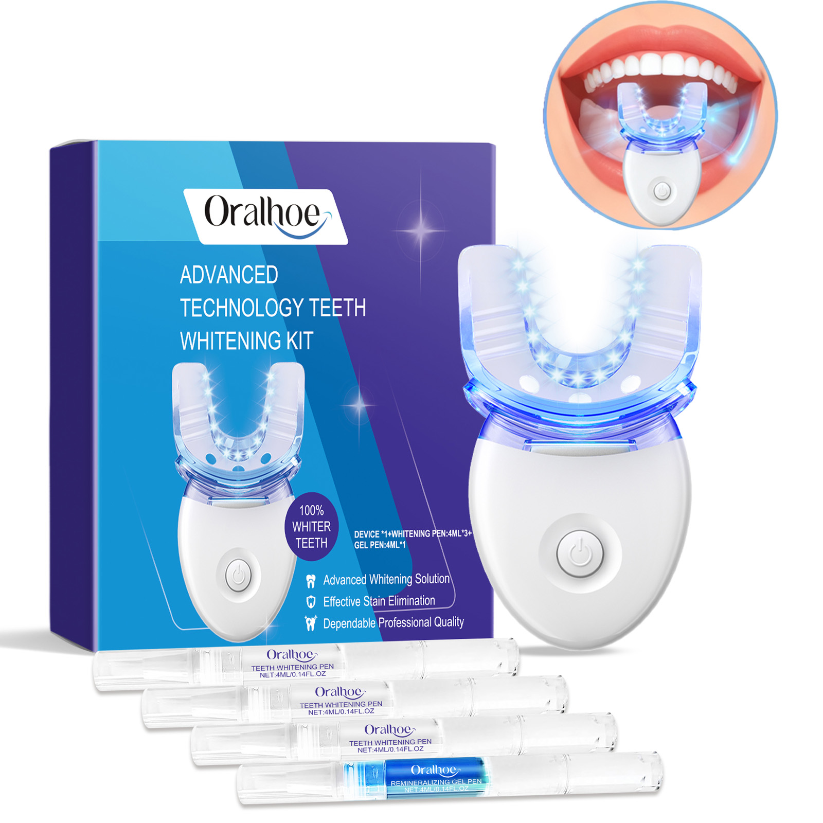 Teeth Whitening Kit - Kit professionnel de lumière LED de